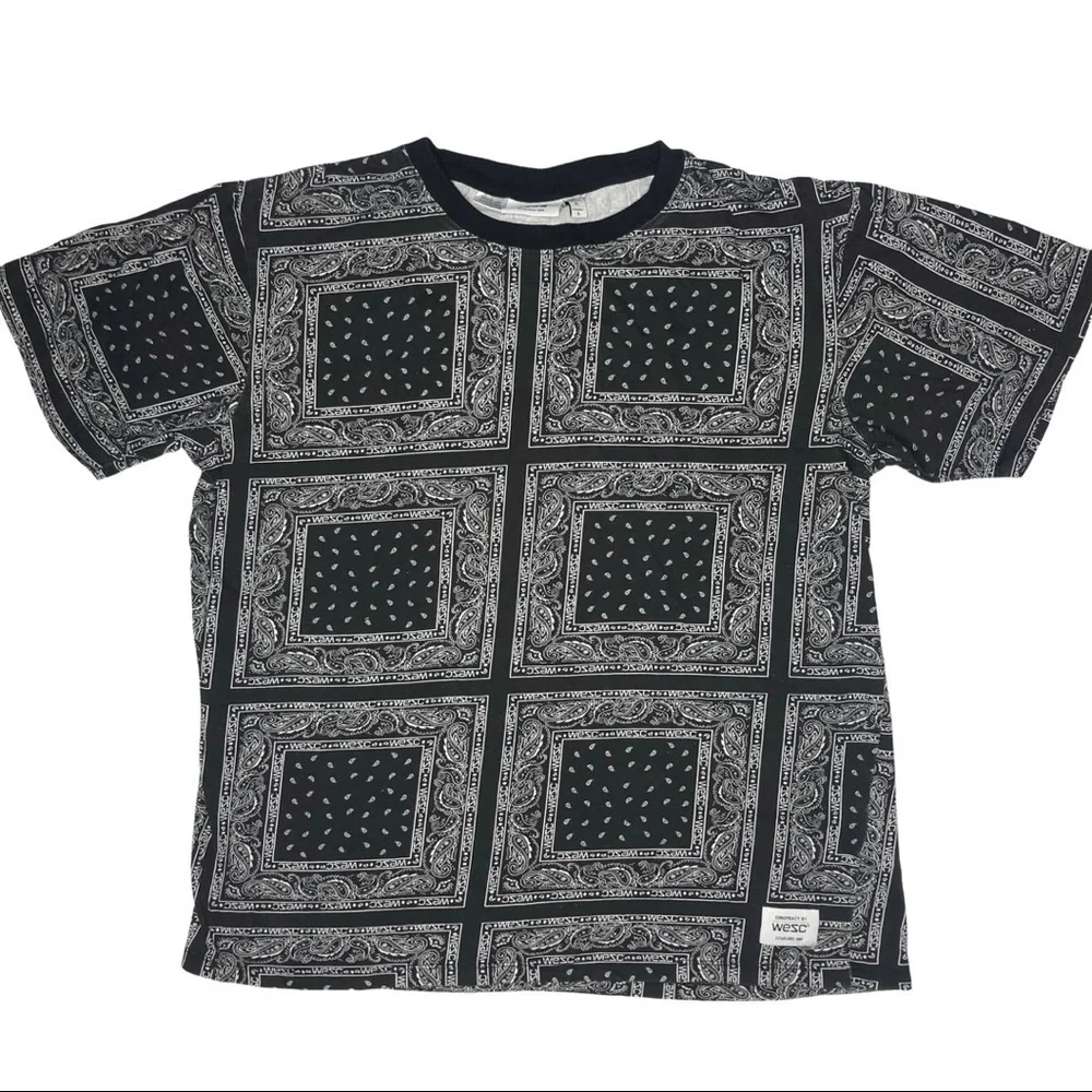 WESC Black Bandanna T-Shirt Unisex L/XL